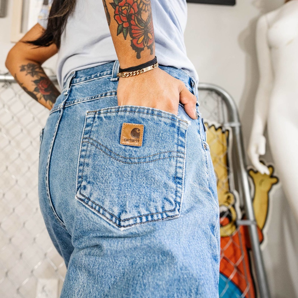 Vintage Carhartt Size 36" Jeans Straight Leg Blue